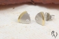 Preview: Ohrstecker "Wild(t)e Dreiecke, Platin 950/-, strichmatt , 7,5 mm